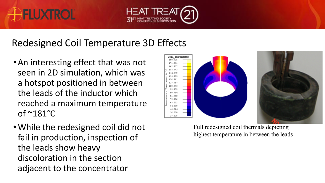 Fluxtrol | HTS 2021 3D Simulation of an Automotive Wheel Hub and Induction Hardening Coil to Solve Coil Lifetime Issues - Slide 21