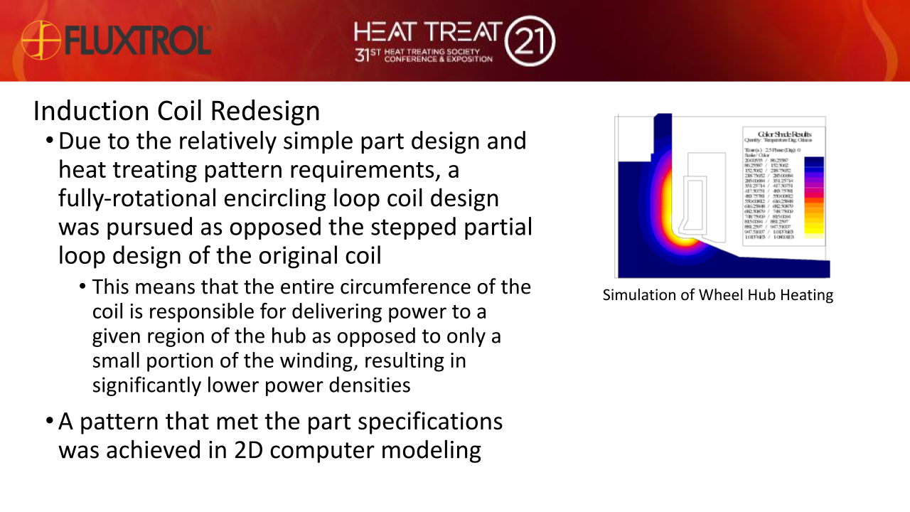 Fluxtrol | HTS 2021 3D Simulation of an Automotive Wheel Hub and Induction Hardening Coil to Solve Coil Lifetime Issues - Slide 5