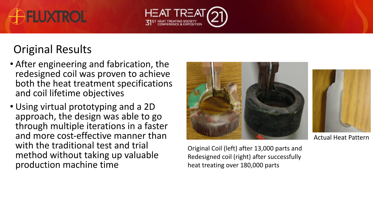 Fluxtrol | HTS 2021 3D Simulation of an Automotive Wheel Hub and Induction Hardening Coil to Solve Coil Lifetime Issues - Slide 7