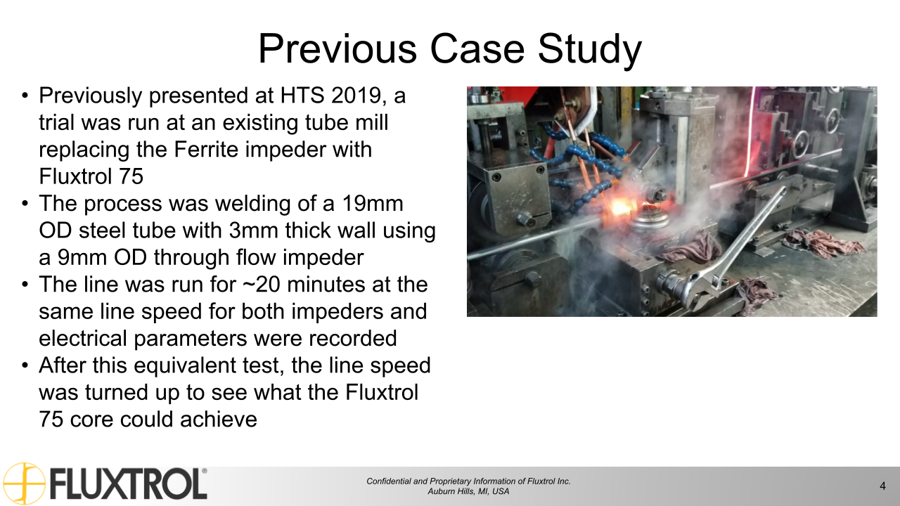 Fluxtrol | IMAT 2021 Physical Simulation of Soft Magnetic Composite Impeder Performance - Slide 4