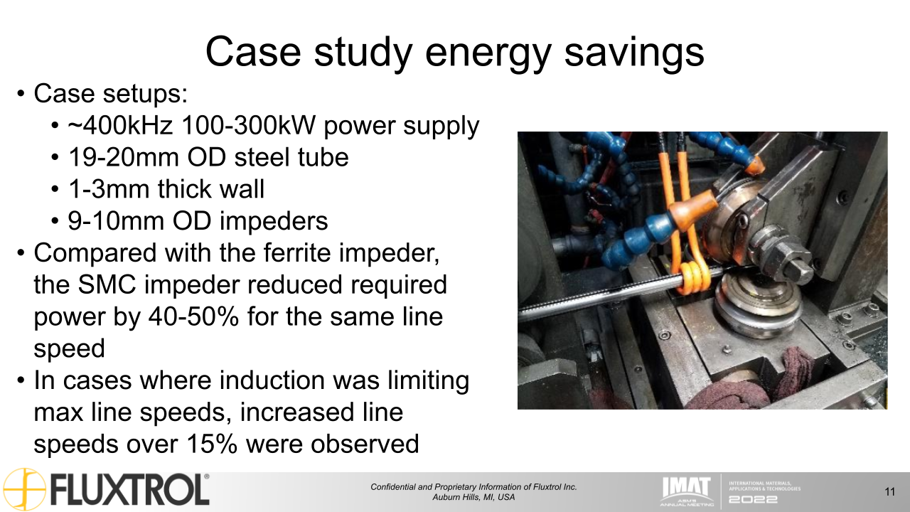 Fluxtrol | IMAT 2022 Physical Simulation and Computational Modelling for Validation of Soft Magnetic Composite Impeder Performance - Slide 11