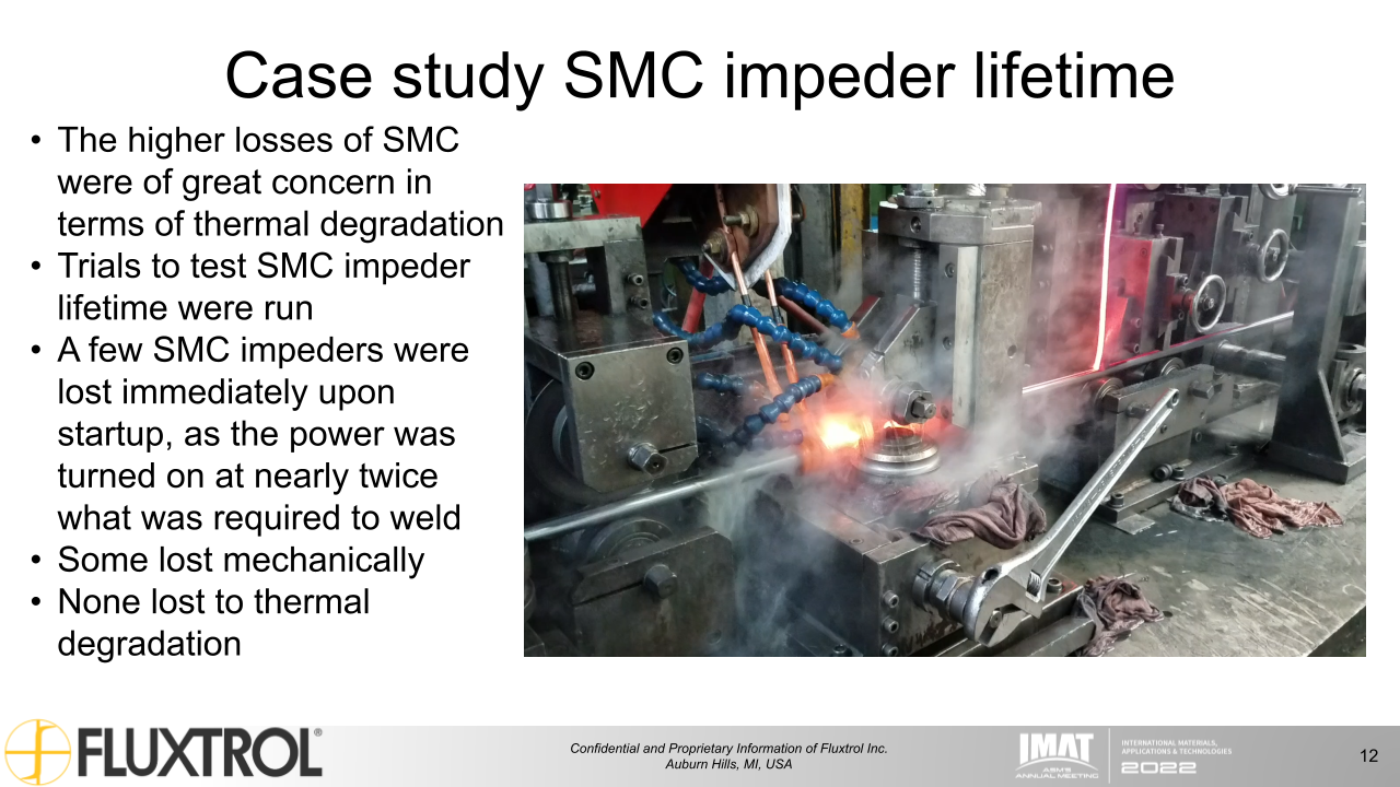 Fluxtrol | IMAT 2022 Physical Simulation and Computational Modelling for Validation of Soft Magnetic Composite Impeder Performance - Slide 12