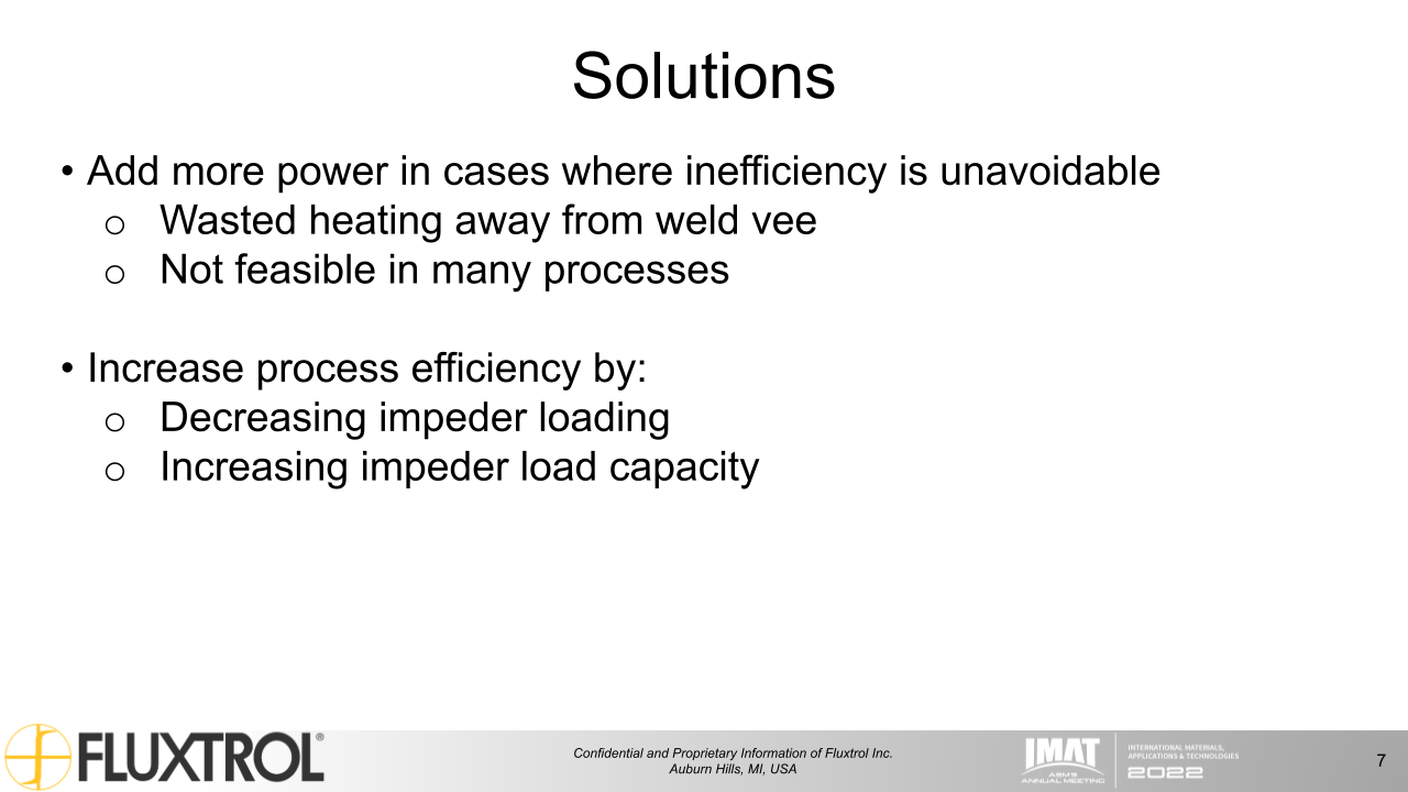 Fluxtrol | IMAT 2022 Physical Simulation and Computational Modelling for Validation of Soft Magnetic Composite Impeder Performance - Slide 7