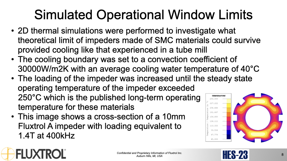 Fluxtrol | HES 23 Physical Simulation and Computational Modelling for Validation of Soft Magnetic Composite Impeder Performance - Slide 8